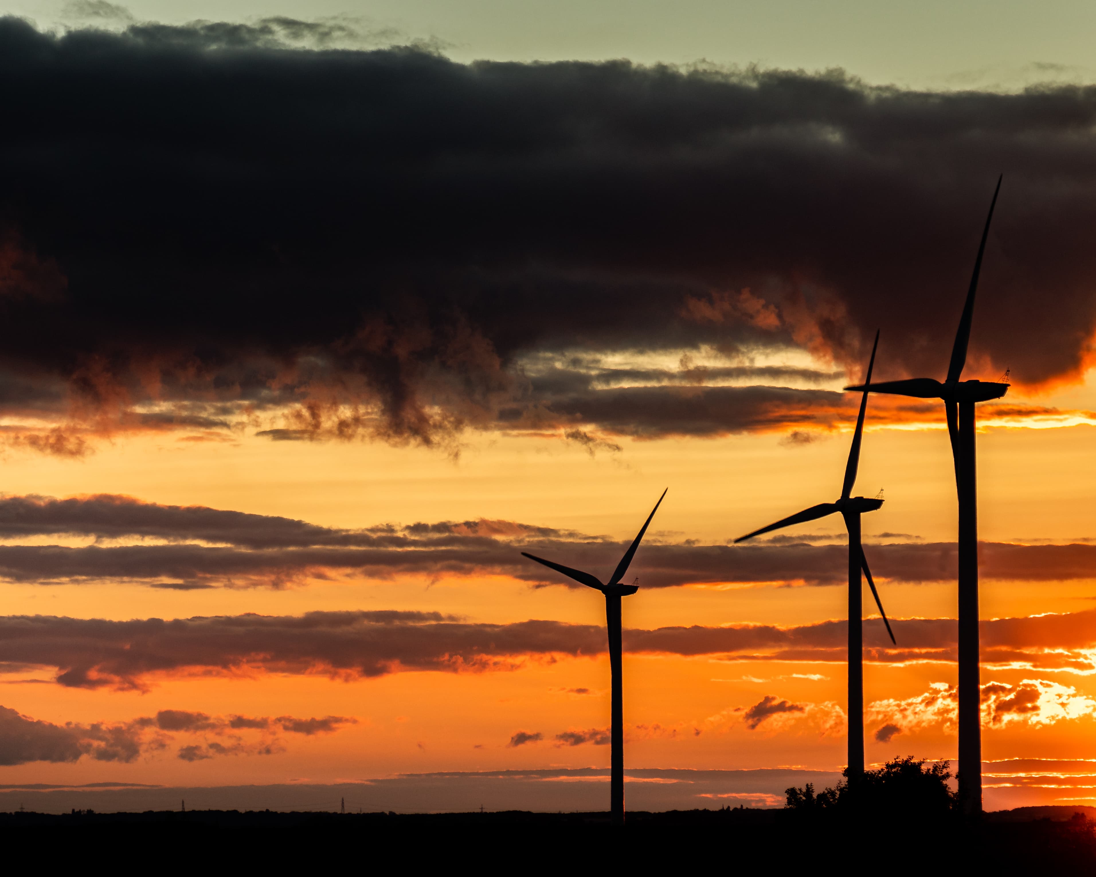 Turbine under storm light.
